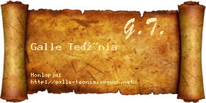 Galle Teónia névjegykártya